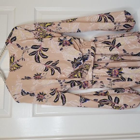 The Jetset Diaries Floral Long Sleeve Maxi Dress Tan Black Below Knee Size Small - Picture 6 of 14